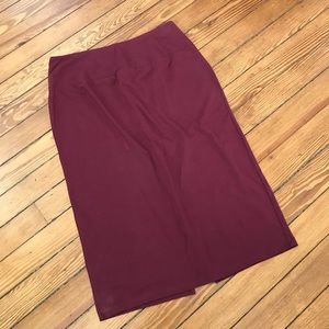 Women in Control || Burgundy Stretch Midi Skirt